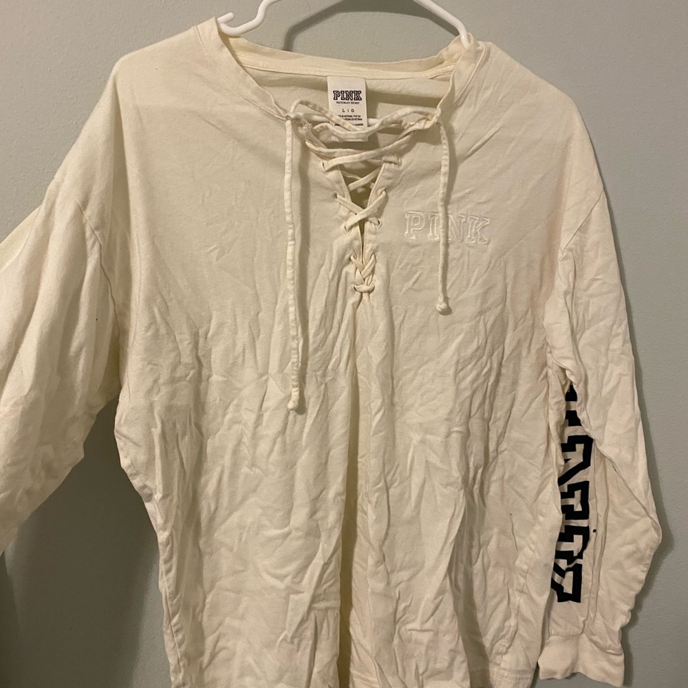 VS Pink Lace-up Long Sleeve